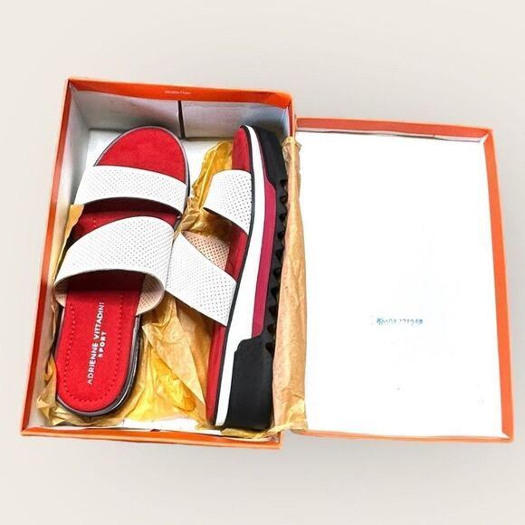 Adrienne Vittadini Sandals Women’s Size 9.5 Sport Prindle Platform Red & White - Picture 7 of 10